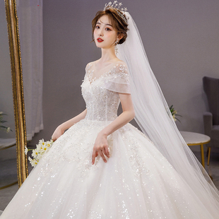 婚纱2023新娘结婚主纱出门礼服气质奢华高级质感重工法式复古