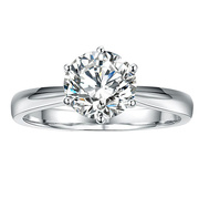 结婚纪念戒指女18k金莫桑(金莫桑)钻石戒指，莫桑石女戒结婚钻戒女式戒指
