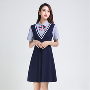 春秋夏装职业女装幼儿园教师园服员工幼师服英伦风老师班服连衣裙