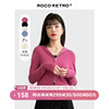 ROCO树莓紫色双头拉链连帽针织开衫女2024春季洋气毛衣外套