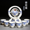 陶瓷全自动功夫茶具套装家用青花瓷创意懒人泡茶壶摇篮冲茶器
