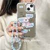 韩风可爱小狗镜面适用于苹果x手机壳，xr创意手链xsmax夏日iphone7补妆镜，i8plus小众卡通6p女潮se2套5代4s