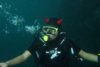 AturDive牛年小魔怪4mm潜水帽卡通个性潜水恶魔牛角浮潜潜水头套