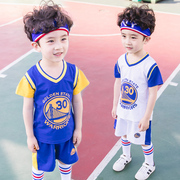 儿童纯棉篮球服套装男童小学生训练短袖球衣夏季幼儿园表演服运动