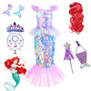 爱丽儿美人鱼公主裙女童，cosplay儿童亮片，演出服装生日洋气套装裙