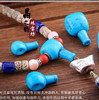 纯天然10mm-20mm藏式天蓝色原矿石美国老绿松石三通佛头散珠桶珠