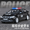 正版宝马M5合金警车玩具儿童特警玩具车小汽车模型仿真警察车男孩