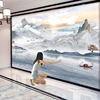 中式电视背景墙壁纸自粘3d立体墙贴客厅墙面装饰贴画2022壁布