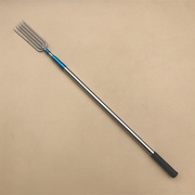 2米3米不锈钢伸缩蓝套杆子小平叉，2齿3齿4齿，5齿圆尖带刺一字鱼叉