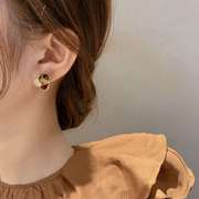 韩国网红豹纹耳钉女复古小巧精致高级感耳环冷淡风简约耳饰品