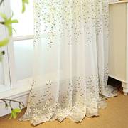 韩式田园绣花窗纱定制客厅，卧室飘窗阳台成品白色，纱帘遮光窗帘布料