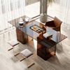 家用阳台茶桌轻奢客厅泡茶台办公室功夫茶桌设计师钢化玻璃茶桌椅