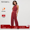 MAX&Co.2023秋冬 缎面感乔其纱吊带连体裤7244023003002maxco