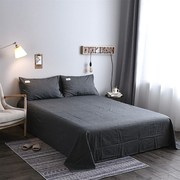 日式良品纯色床单全棉水洗棉被单纯棉床上三件套绿色单件裸睡床品