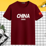 中国风夏季短袖男多色舒适情侣，上衣宽松大码时尚，印花t恤网红汗衫
