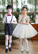 六一儿童演出公主裙男女童白色蓬蓬纱裙幼儿园舞蹈大合唱表演服装