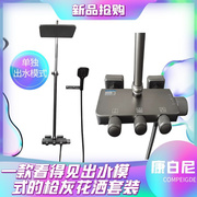 灰色全铜电镀哑光家用暗装壁挂，恒温花洒套装卫浴双淋浴黑色龙头