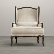 美式乡村实木老虎椅别墅欧式高背休闲椅单人沙发法式复古椅子定制