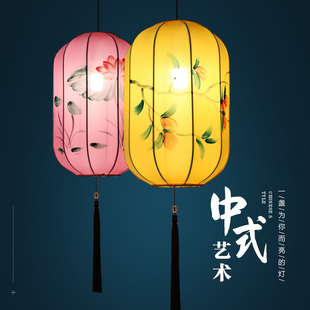 中式灯笼吊灯中国风宫灯，挂饰古典手绘餐厅，茶楼仿古创意宫灯装饰