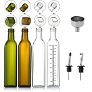 厨房用品套装橄榄油瓶500ml方形，墨绿玻璃油瓶透明油壶方形油瓶