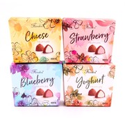 比利时进口零食FLANDERS松露形巧克力盒装草莓蓝莓酸奶味100g
