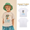 jw23夏季男女童儿童韩版上衣，中小童可爱大象字母宽松短袖t恤