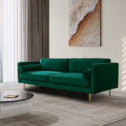 北欧墨绿色轻奢丝绒布艺沙发小户型美式复古服装店沙发双人三
