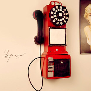 英国伦敦复古电话机摆件欧式装饰品，家居壁挂墙饰拍照摄影道具模型