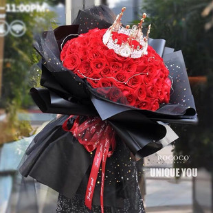 情人节玫瑰花束99朵红玫瑰花鲜花速递同城北京花店生日送女友