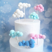 毛球云朵生日蛋糕装饰棉花小云朵插件插件小清新翻糖儿童蛋糕装饰