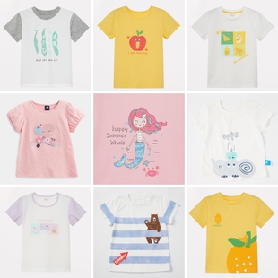 2-3岁丽婴房男童儿童，夏款短袖女童t恤中小童卡通t恤-5