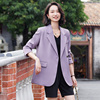 紫色西装外套女2023秋冬高级感气质职业装工作服西服上衣冬季