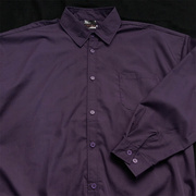 春季雾霾衬衣紫色复古衬衫男士深紫色高级感深紫长袖上衣紫外套