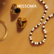 Savi Missoma珍珠母贝宝石串珠项链锁骨链小金珠小众高级感颈链