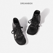 dreambox钧博女靴高档轻奢马皮，英伦百搭短靴复古厚底手工马丁靴潮