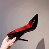 黑色高跟鞋女细跟红底红内性感床上调情情趣超高10cm裸色漆皮单鞋