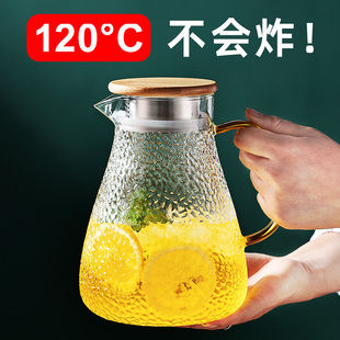 冷水壶玻璃耐高温家用大容量，泡茶套装白开水杯，耐热茶壶扎壶凉水壶