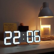 ins立体LED数字时钟创意学生静音闹钟智能简约发光时间钟多功能卧