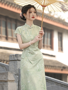 新中式国风气质显瘦旗袍上衣半身裙2024春夏文艺复古少女两件套
