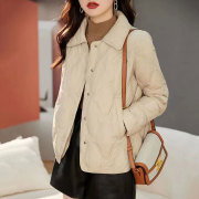 轻薄棉服女韩版中年，短款小个子冬季外套，修身显瘦棉服时尚洋气翻领
