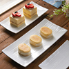 寿司盘子长方形盘子陶瓷，日式白色创意家用西餐，甜品餐具点心长条盘