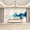 现代简约新中式抽象意境山水装饰壁画，电视机沙发背景墙纸客厅墙布