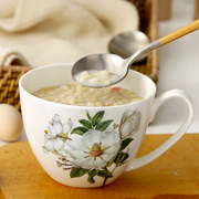 大容量燕麦早餐杯带盖带勺家用创意潮流北欧ins骨瓷微波热牛奶杯