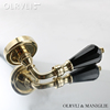 olrvli欧式复古金色门锁黄铜法式轻奢美式黑色水晶磁吸静音房门锁