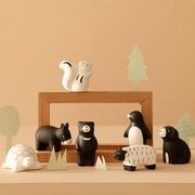 zakka创意陶瓷萌系小动物，装饰品桌面小摆件，家居可爱摆设装饰