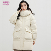 莉菲姿2024冬季中长韩版时尚百搭羽绒棉服，冬季棉衣外套女