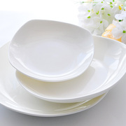 盘子菜盘家用陶瓷创意网红托盘，长方形白色骨瓷，餐盘碟子深盘西餐盘