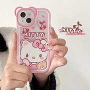 熊耳朵(熊耳朵)适用苹果15pro可爱凯蒂猫全包，手机壳iphone12xr卡通保护套
