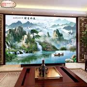 现代简约立体艺术3d瓷砖背景墙高温微晶石，中式客厅电视墙砖迎客松