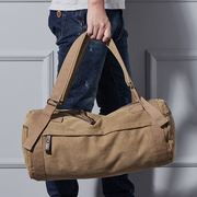 健身包男运动斜挎包男士双肩包帆布(包帆布)水桶，背包大容量旅行手提行李包